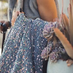 AVIVA STANOFF Sparkle Thunderstruck Throw Embellished with Sequins in 50X70”